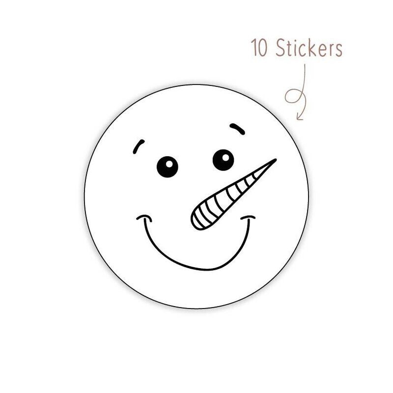 Stickers Kerst Sneeuwpop 10 STKS