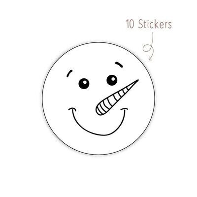 Stickers Kerst Sneeuwpop 10 STKS