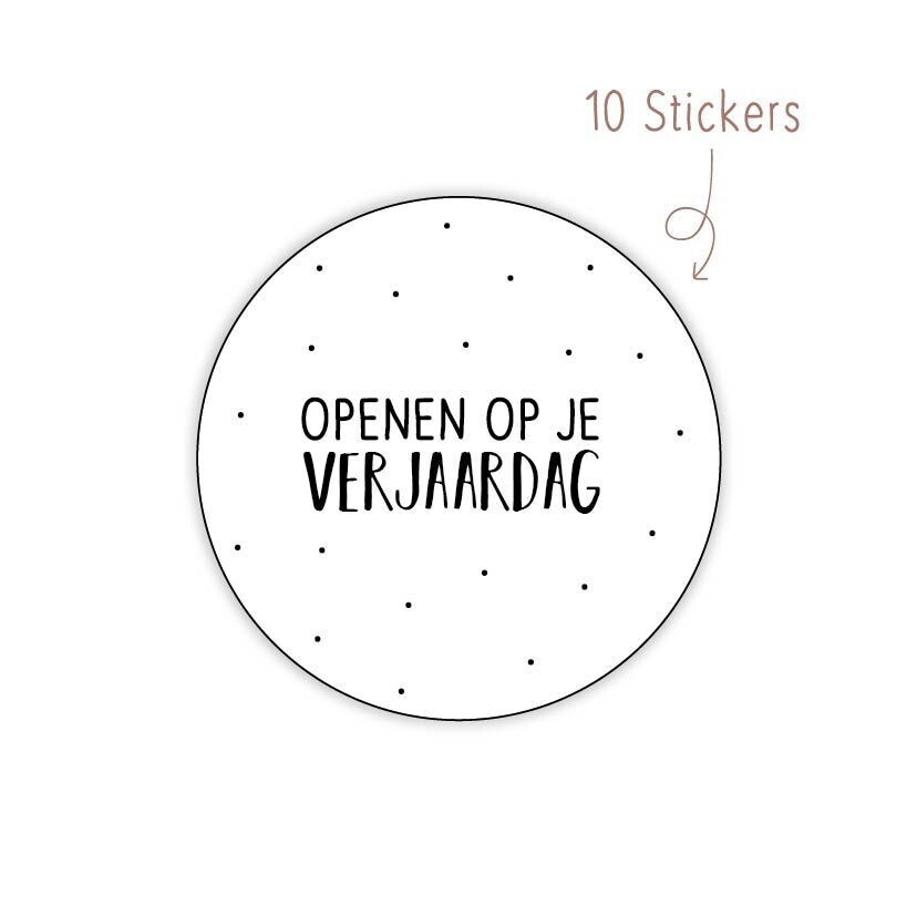 Stickers Openen verjaardag 10 STKS