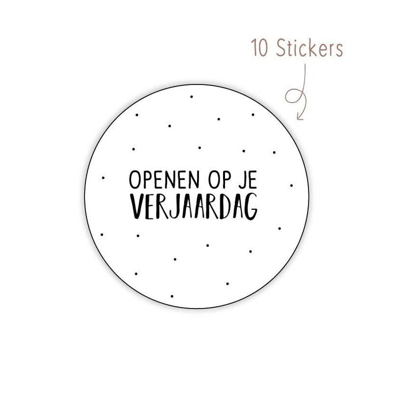 Stickers Openen verjaardag 10 STKS