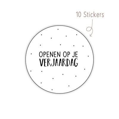 Stickers Openen verjaardag 10 STKS