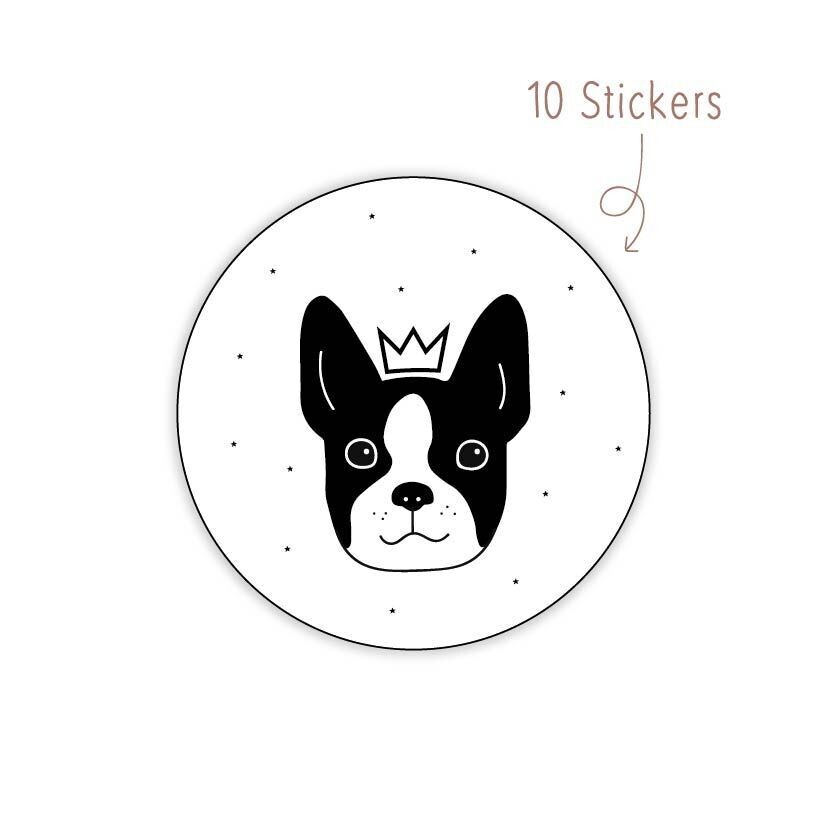 Stickers Franse Bulldog 10 STKS