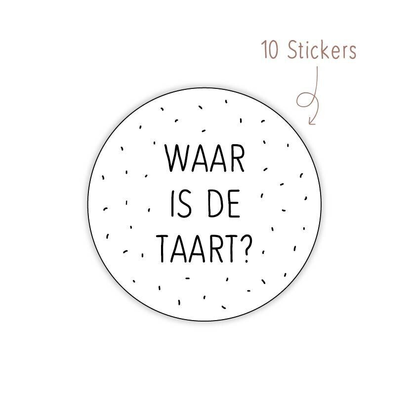 Stickers Waar Is De Taart 10 STKS