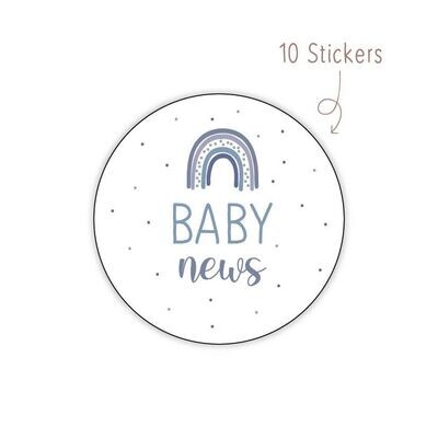 Stickers Baby News Blauw 10 STKS
