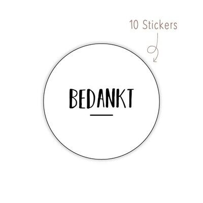 Stickers Bedankt 10 STKS