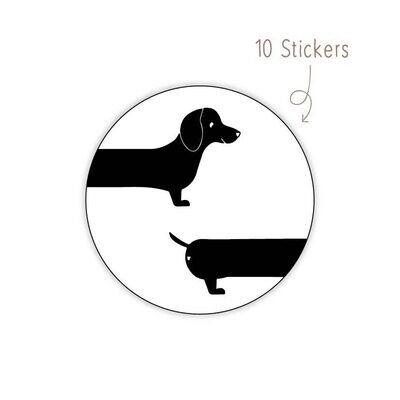 Stickers Teckel in uit 10 STKS