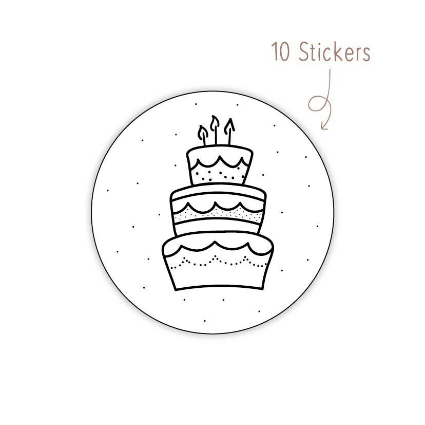 Stickers Taart 10 STKS