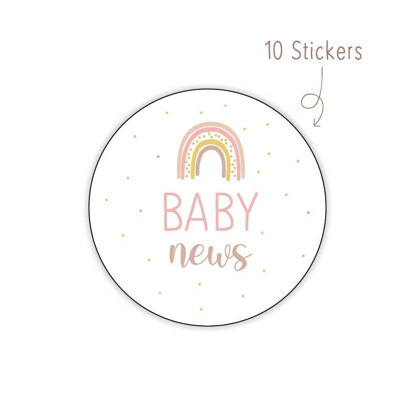 Stickers Baby News Roze 10 STKS
