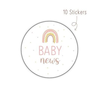 Stickers Baby News Roze 10 STKS