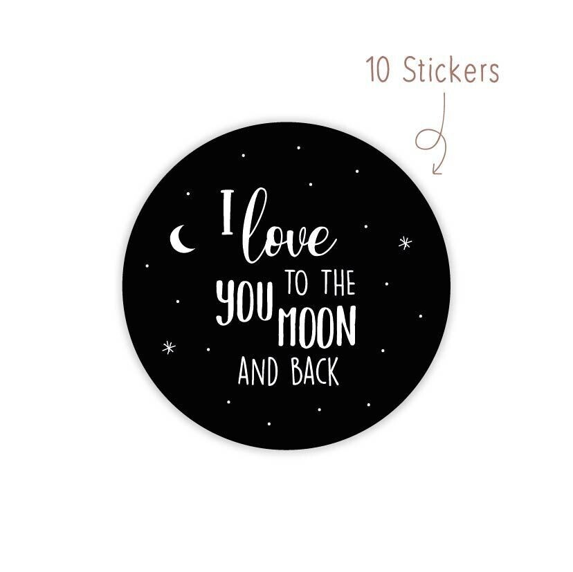 Stickers Love You to the moon  10 STKS