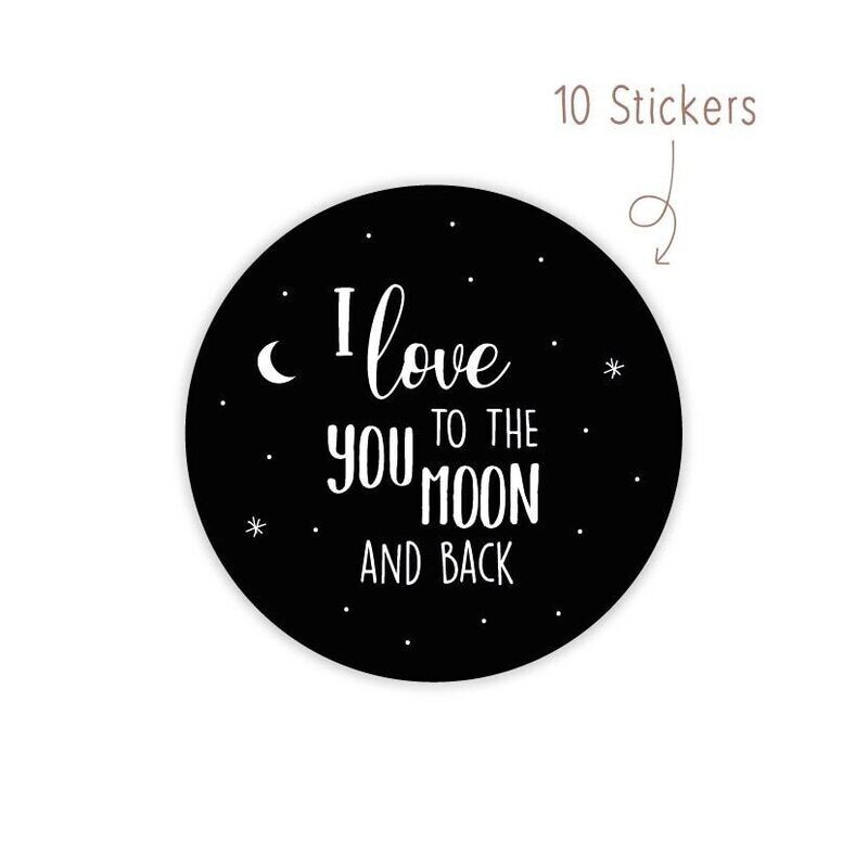 Stickers Love You to the moon  10 STKS