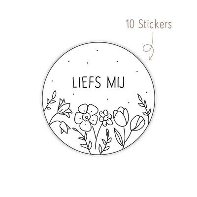 Stickers Bloemen Liefs Mij 10 STKS