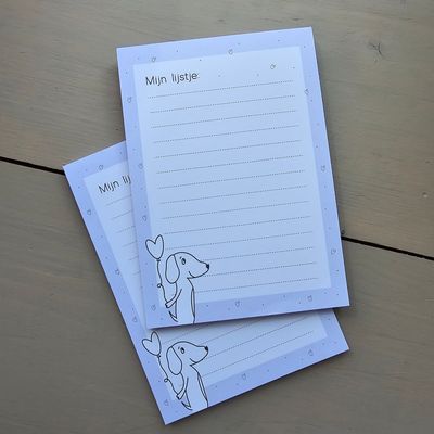 Notitieblokje Teckels | Honden A6 Paars