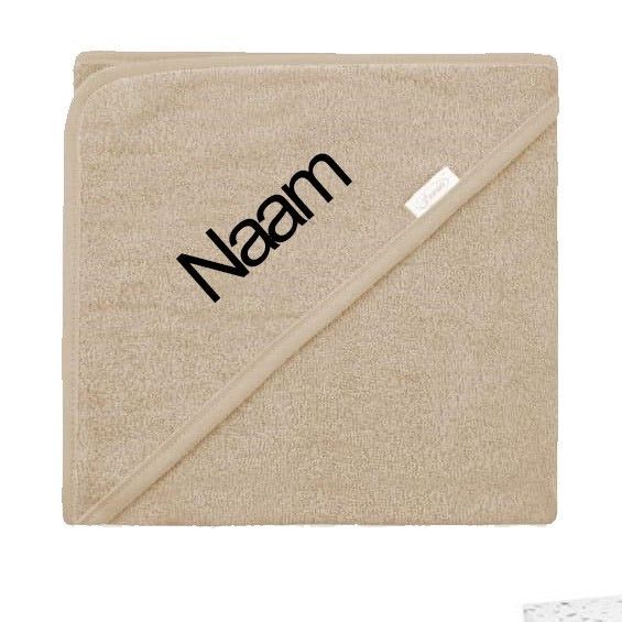 Badcape geborduurd met naam, kraamcadeau