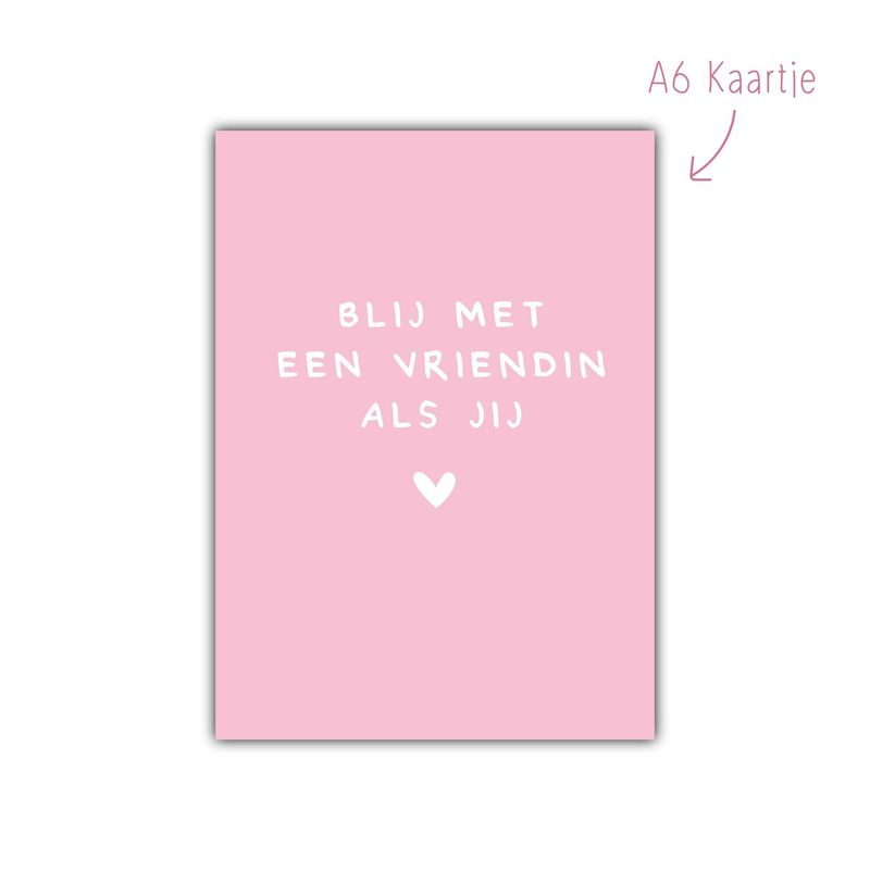 Kaart Blij met een vriendin als jij roze Kaart Blij met een vriendin als jij roze