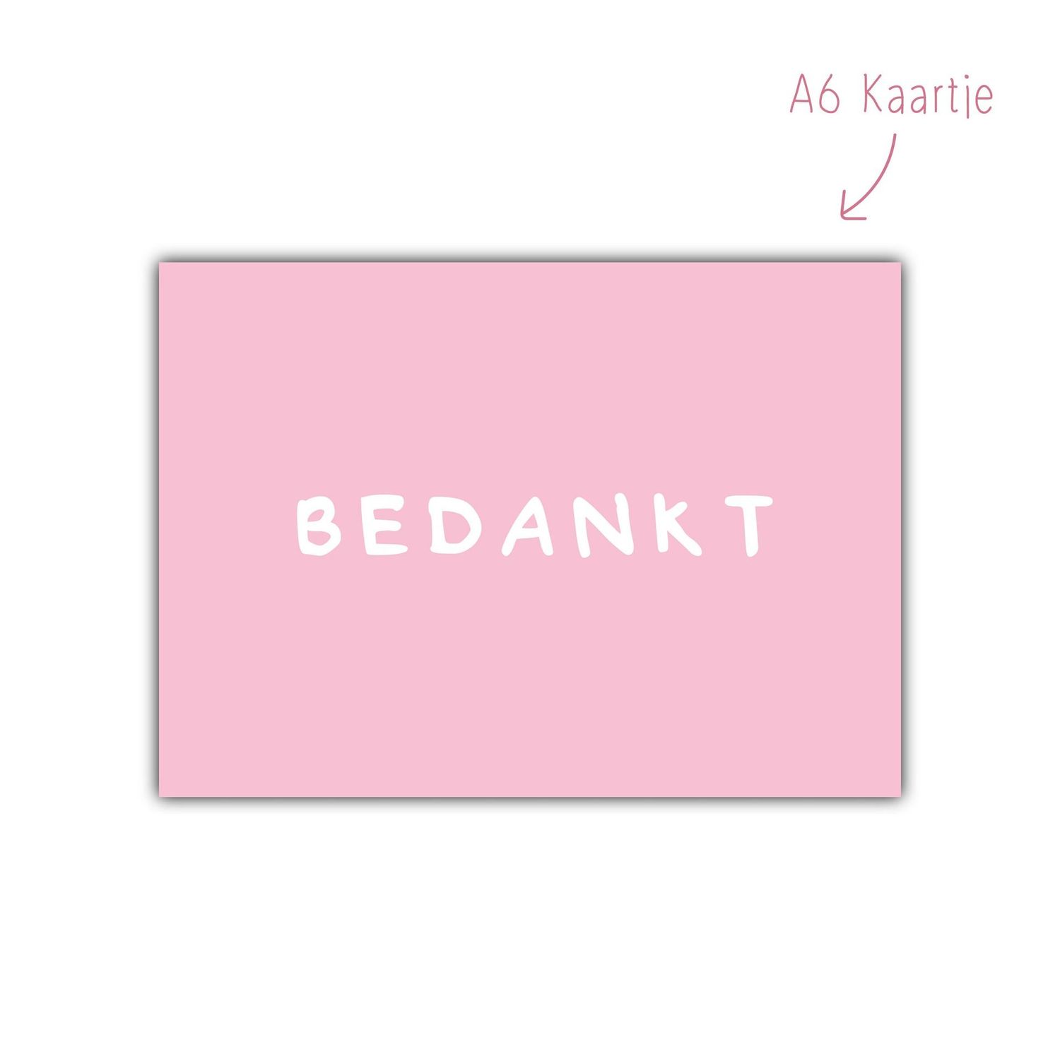 Kaart Bedankt Roze