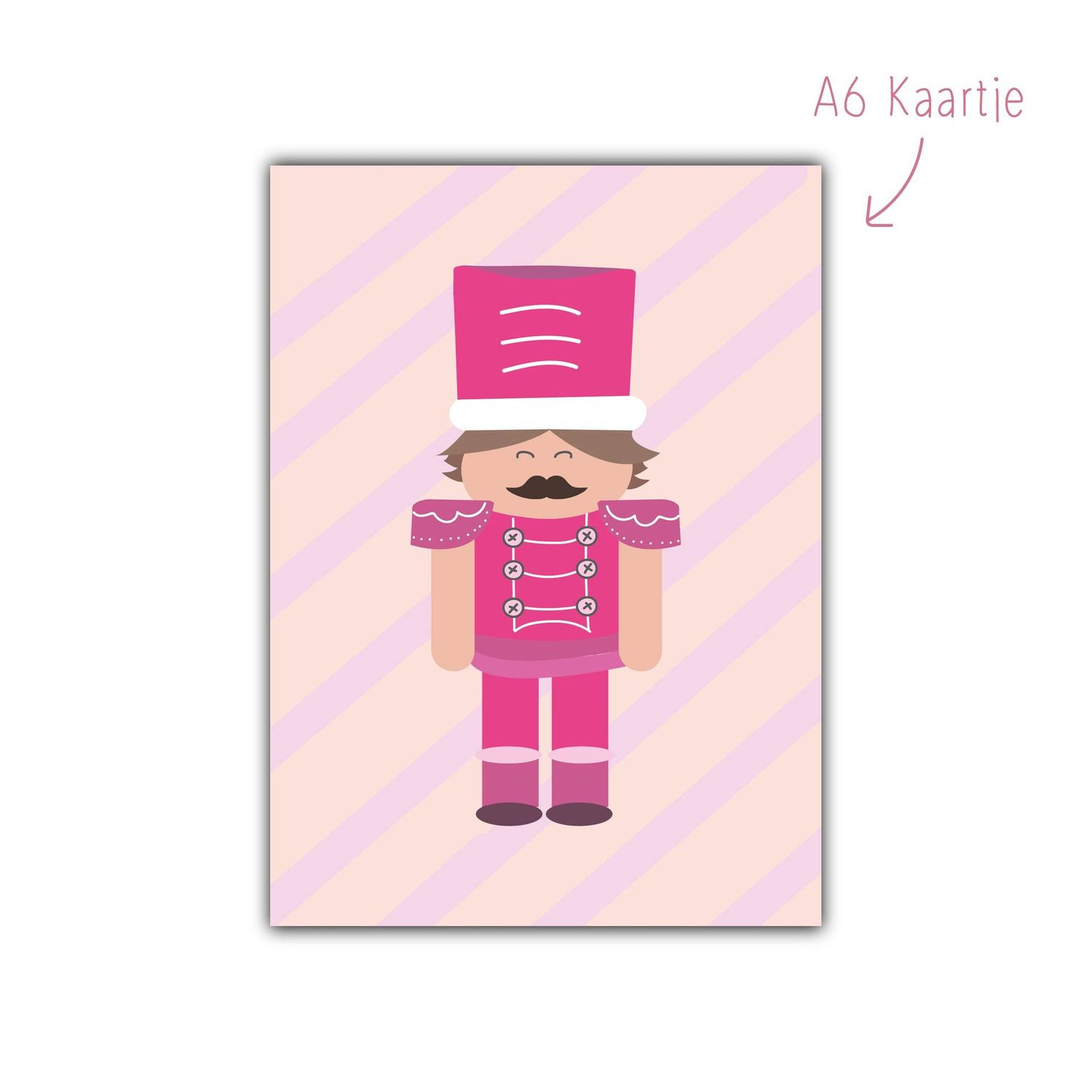 Kaart Kerst Notenkraker Roze
