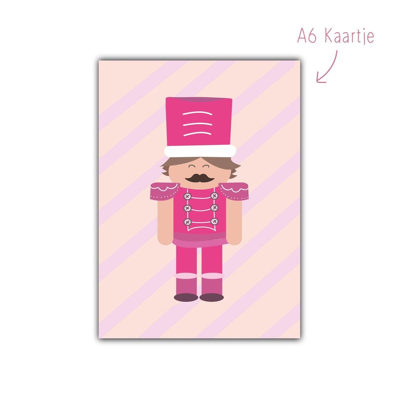 Kaart Kerst Notenkraker Roze