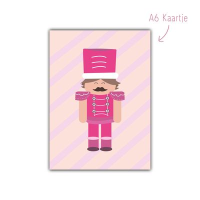 Kaart Kerst Notenkraker Roze