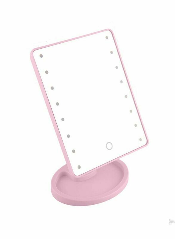 Makeup Mirror With LED Lights Pink