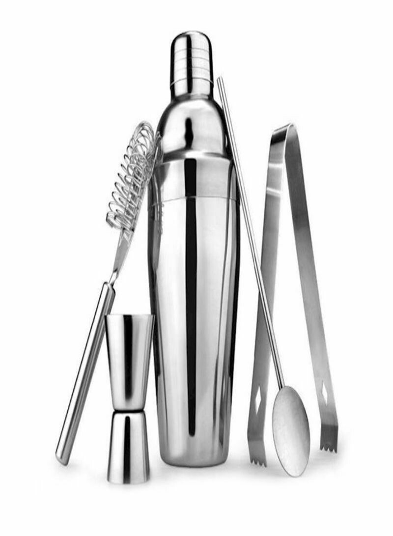 5pcs/Set Cocktail Shaker Stainless Steel Bartender Tool 500ml