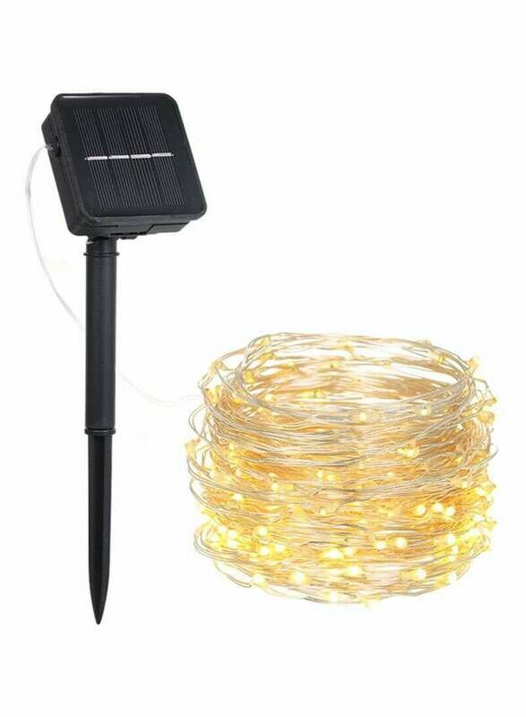 150 LED Solar Powered Energy Copper Wire Fairy String Light Lawn Lamp Black