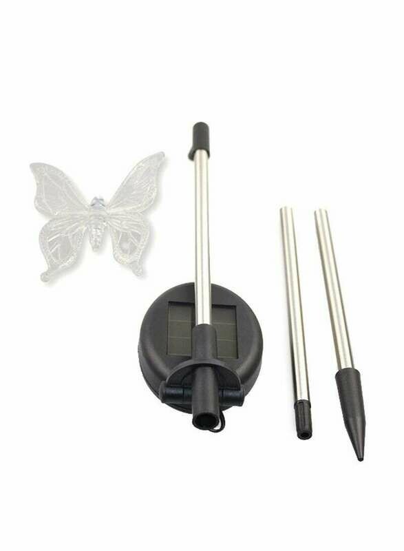 2 Piece Solar Powered Garden Lights Clear/Black