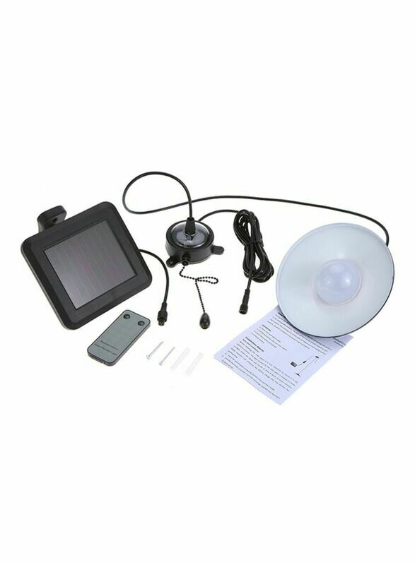 4 LED Solar Powered Pendant Shed Light Black