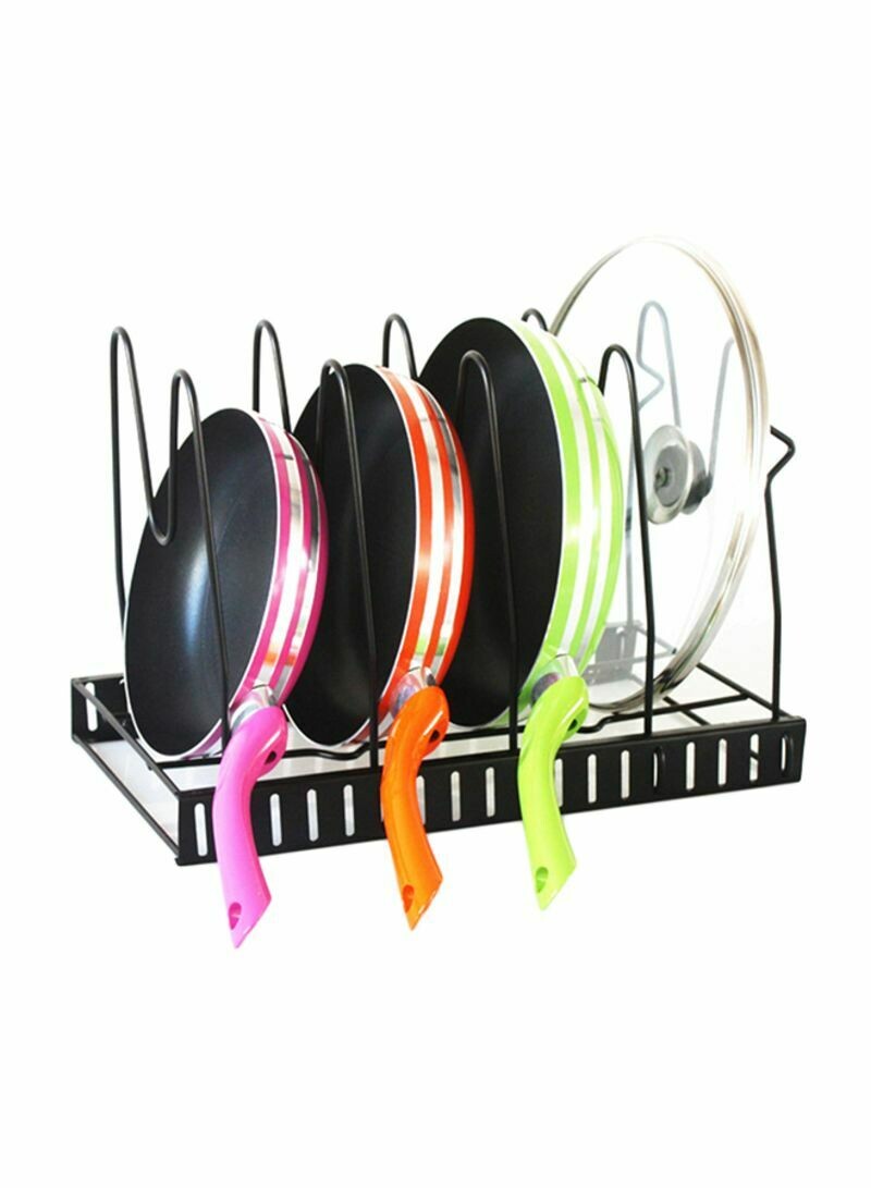 5-Layer Pan And Pot Lid Rack Organizer Black