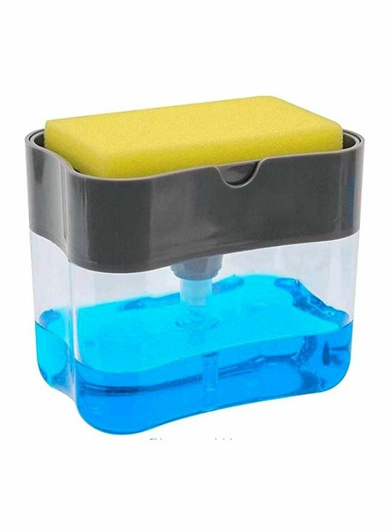 2-in-1 Sponge Rack Shelf Soap And Detergent Dispenser Pump Assorted
