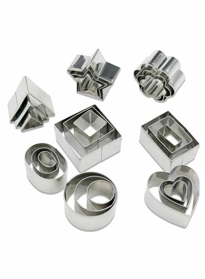 24-Piece Cookie Cutters Silver
