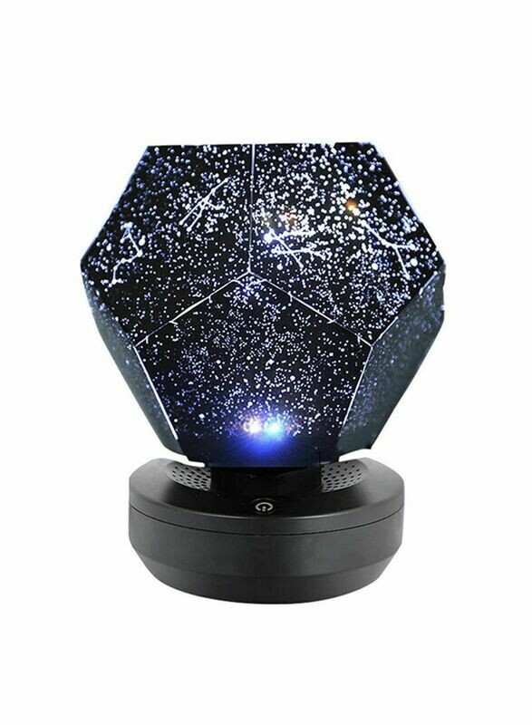 3 Colors Romantic Starry Sky Projector LED Night Light Black 13cm