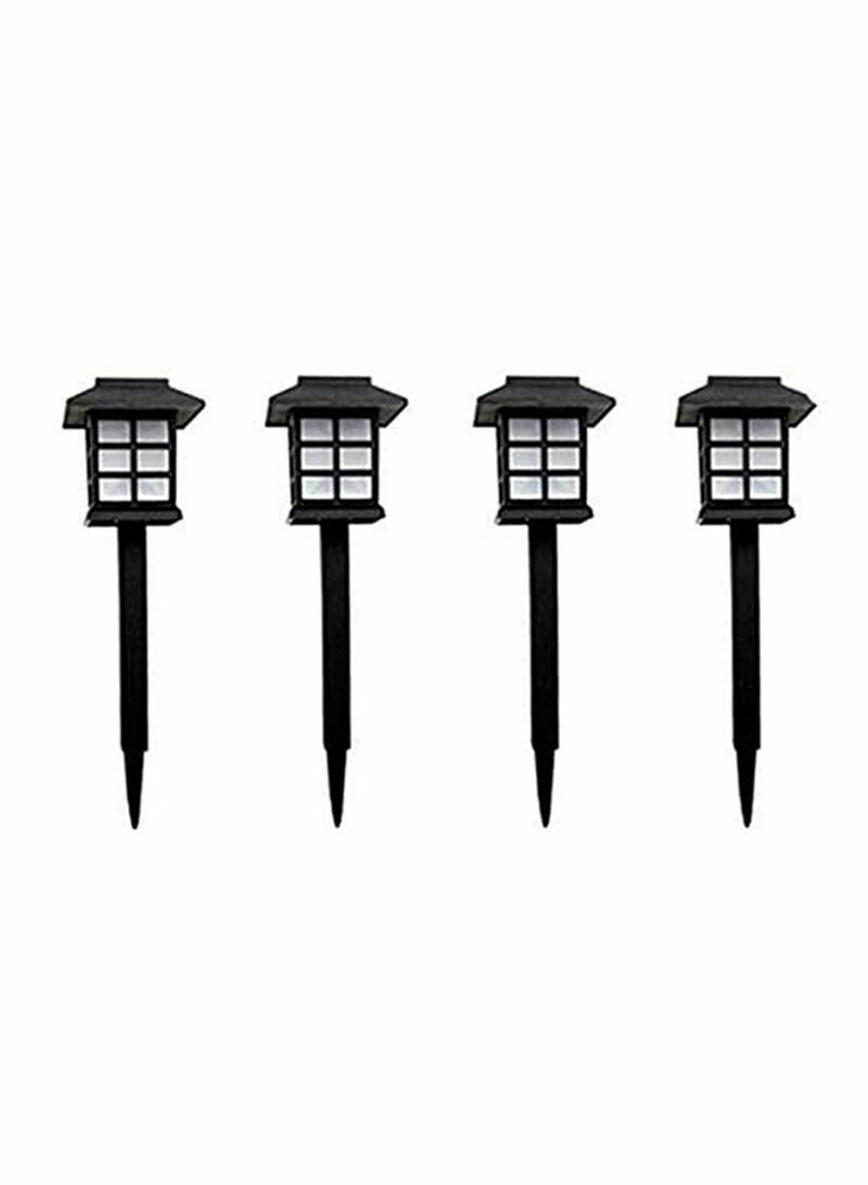 4 Piece LED Outdoor Solar Landscape Lights Black 38cm