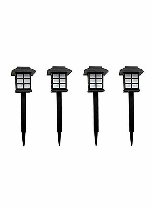 4 Piece LED Outdoor Solar Landscape Lights Black 38cm