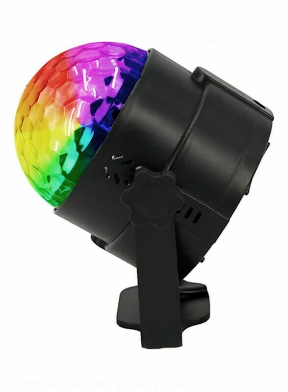 6-Colour LED Party Light Sound Activated Lamp With Remote Control U K Plug Black