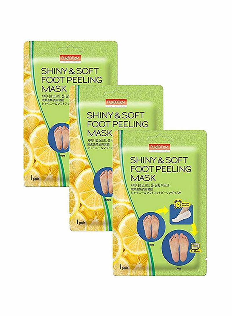Purederm Pack Of 3 Shiny And Soft Foot Peeling Masks