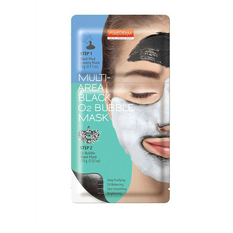 Purederm Multi-Area Black O2 Bubble Sheet Mask 20g
