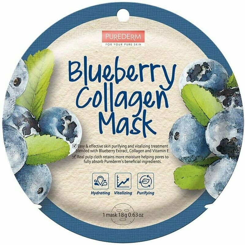 Purederm Blueberry Collagen Mask 18g