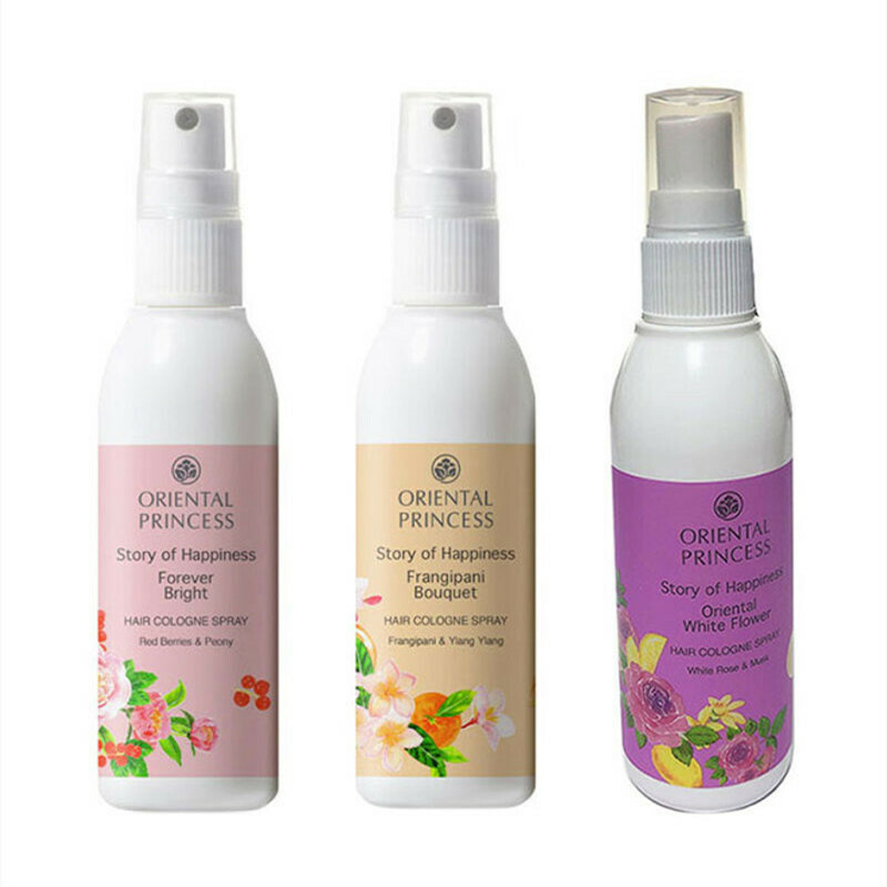 ORIENTAL PRINCESS Pack Of 3 Frangipani, Forever Bright, White Flower Hair Cologne Spray Multicolour 100ml