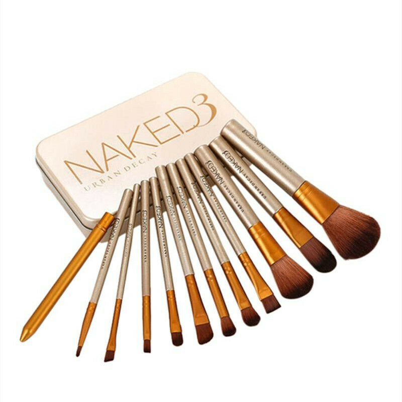 12-Piece Naked Makeup Brush Gold