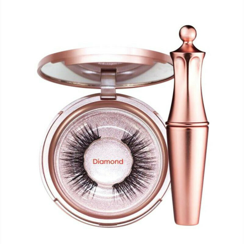 Magnetic False Eyelashes And Liquid Eyeliner Set Black