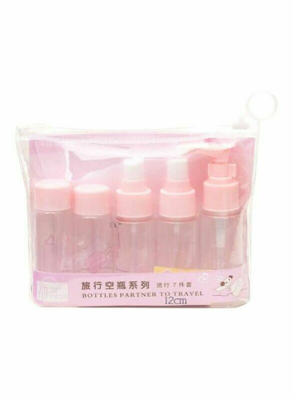 5-Piece Empty Bottles Partner To Travel Set Pink/Clear