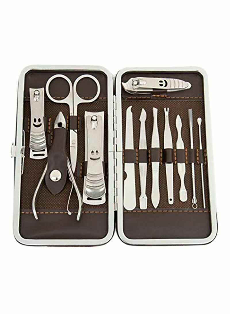 12-Piece Manicure &amp; Pedicure Set Silver