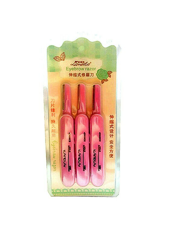 Lameila 3-Piece Eyebrow Razor Set Pink