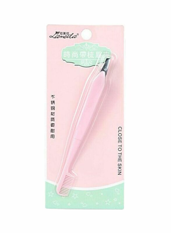 Lameila Professional Clip Eyebrow Tweezer Pink 12centimeter