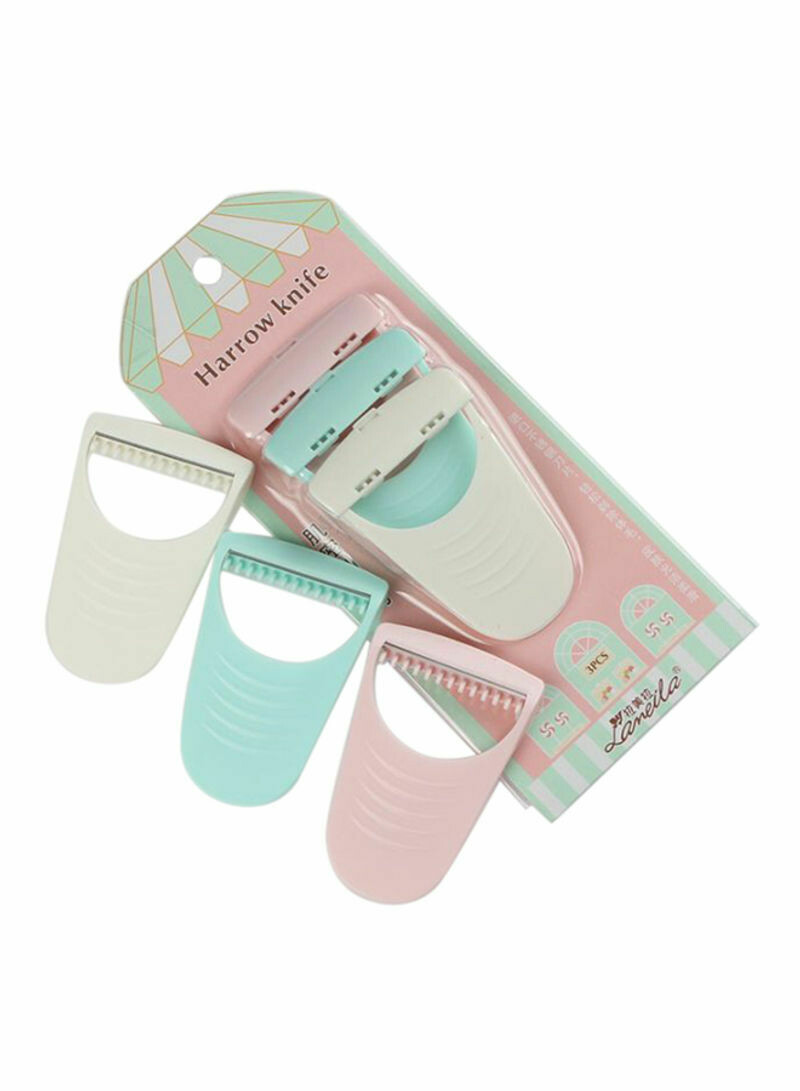 Lameila 3-Piece Armpit Hair Shaving Razor White/Pink/Blue 8centimeter