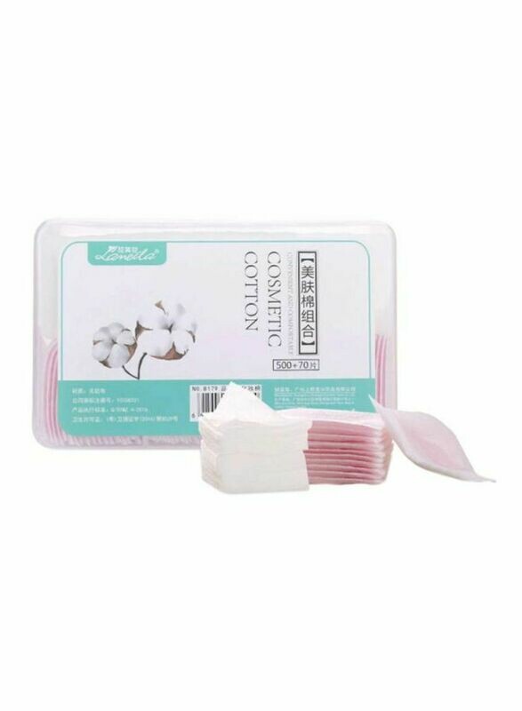 Lameila 570-Piece Cosmetic Cotton Pad Set White/Pink