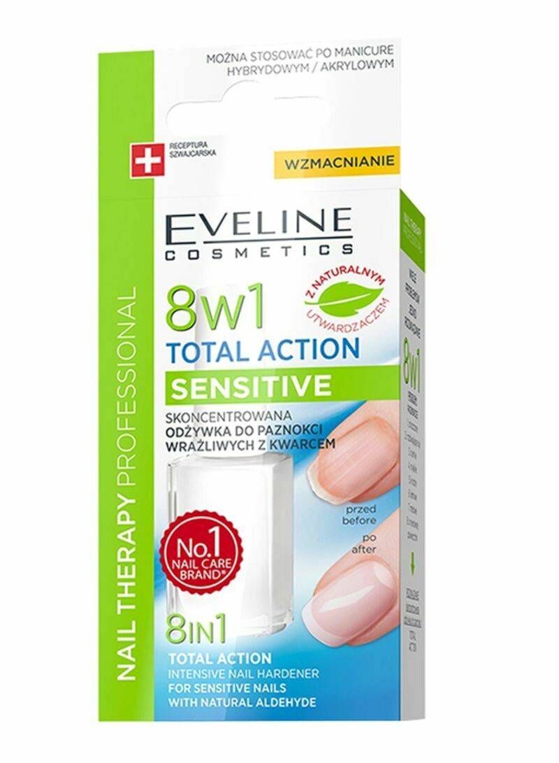 Eveline 8w1 Total Action Intensive Nail Hardener White