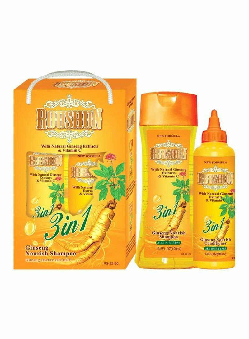 Roushun 3-In-1 Ginseng Nourish Shampoo And Conditioner Set