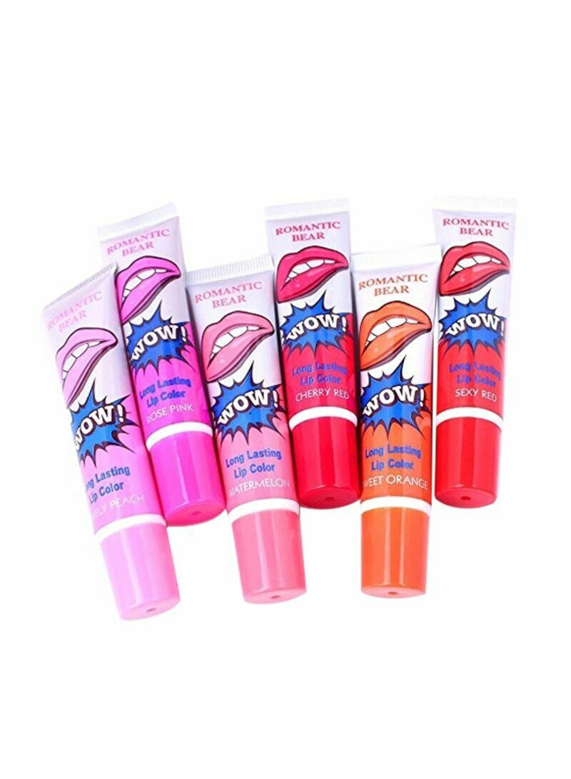 Romantic bear 6-Piece Evermarket Long Lasting Lip Colour Set Watermelon Red/Sexy Red/Cheery Red